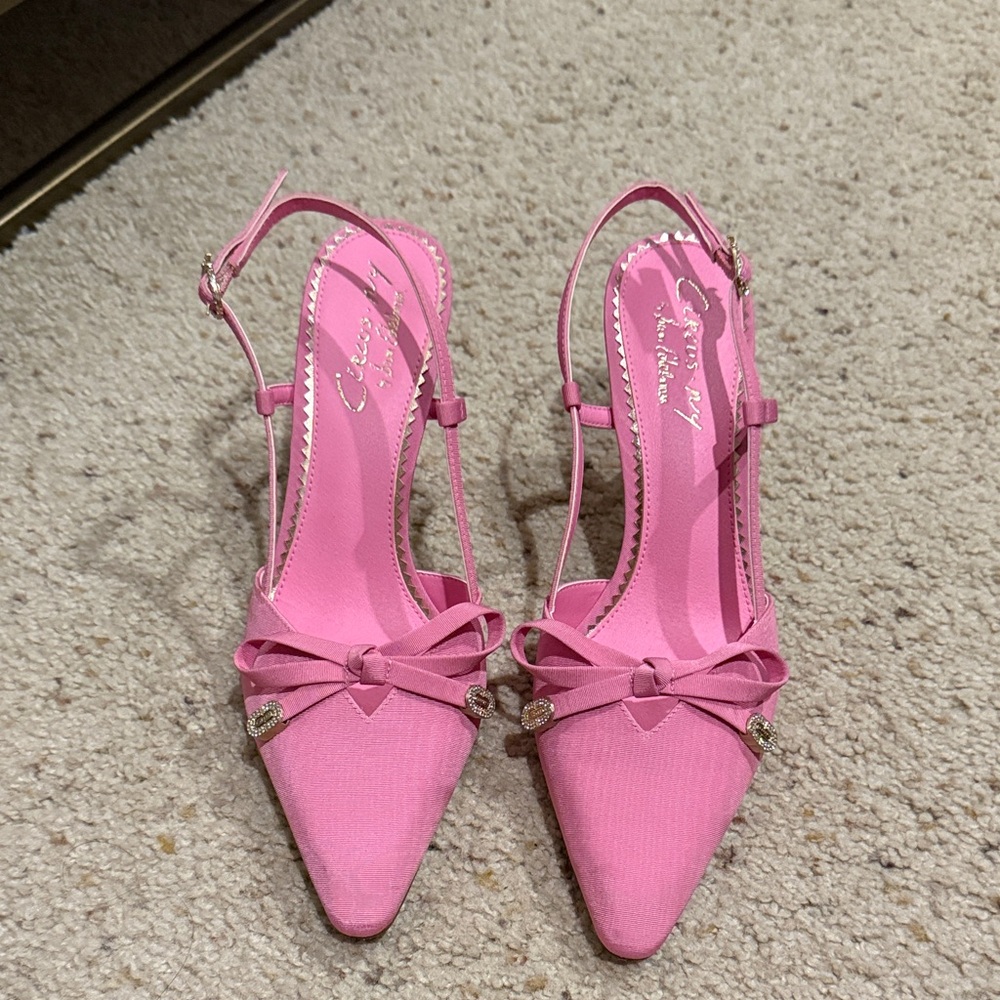 Circus By Sam Edelman Pointed Slingback Pumps with Bow & Rhinestone Accents